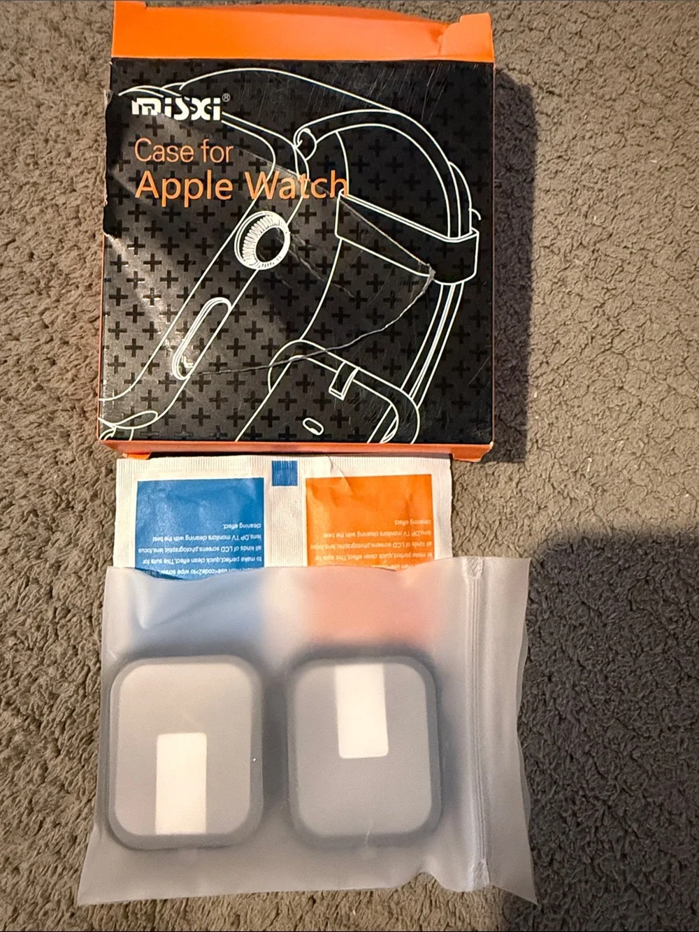 Misxi Case for Apple Watch in Black and Orange Packaging